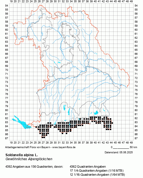 Die Verbreitungskarte zu Soldanella alpina L. wird geladen ...