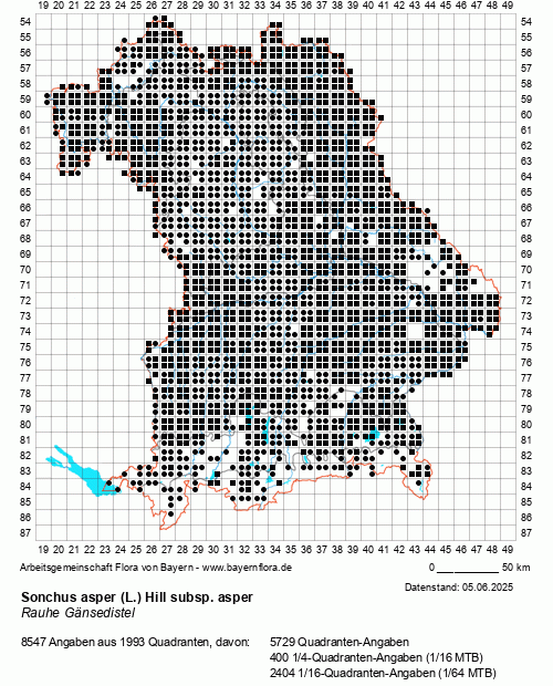 Die Verbreitungskarte zu Sonchus asper (L.) Hill subsp. asper wird geladen ...