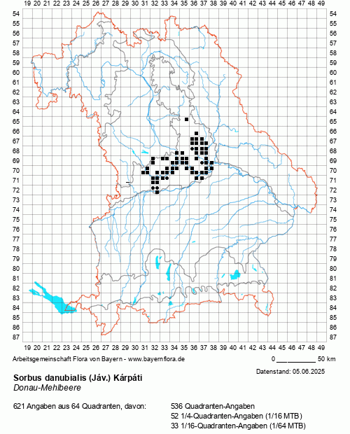 Die Verbreitungskarte zu Sorbus danubialis (Jáv.) Kárpáti wird geladen ...