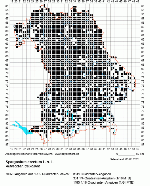 Die Verbreitungskarte zu Sparganium erectum L. s. l. wird geladen ...