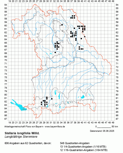 Die Verbreitungskarte zu Stellaria longifolia Willd. wird geladen ...
