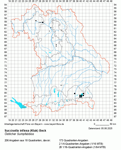 Die Verbreitungskarte zu Succisella inflexa (Kluk) Beck wird geladen ...