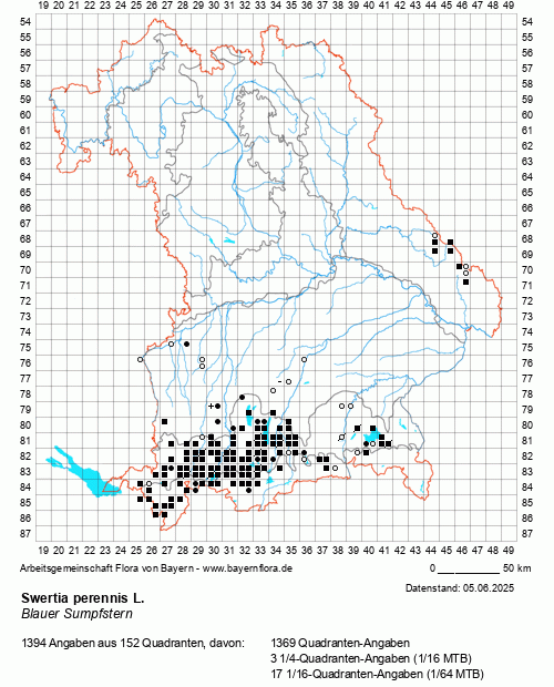 Die Verbreitungskarte zu Swertia perennis L. wird geladen ...