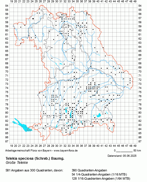 Die Verbreitungskarte zu Telekia speciosa (Schreb.) Baumg. wird geladen ...