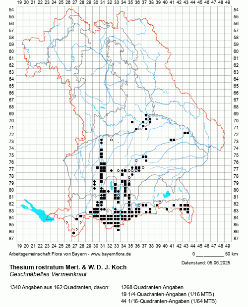 Die Verbreitungskarte zu Thesium rostratum Mert. & W. D. J. Koch wird geladen ...