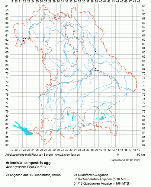 Die Verbreitungskarte zu Artemisia campestris agg. wird geladen ...