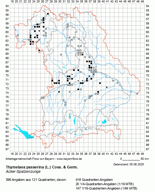 Die Verbreitungskarte zu Thymelaea passerina (L.) Coss. & Germ. wird geladen ...