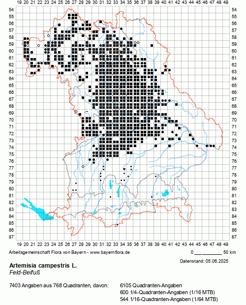 Die Verbreitungskarte zu Artemisia campestris L. wird geladen ...