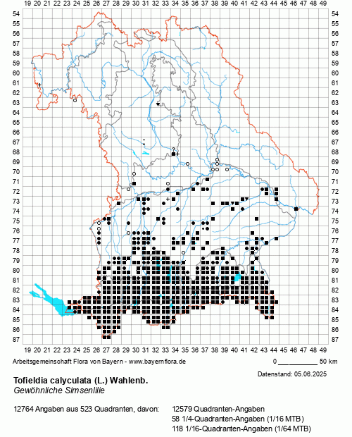 Die Verbreitungskarte zu Tofieldia calyculata (L.) Wahlenb. wird geladen ...