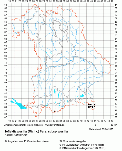 Die Verbreitungskarte zu Tofieldia pusilla (Michx.) Pers. subsp. pusilla wird geladen ...