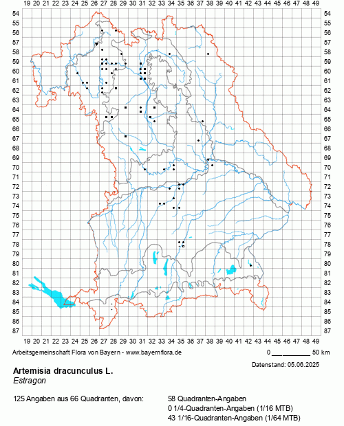 Die Verbreitungskarte zu Artemisia dracunculus L. wird geladen ...