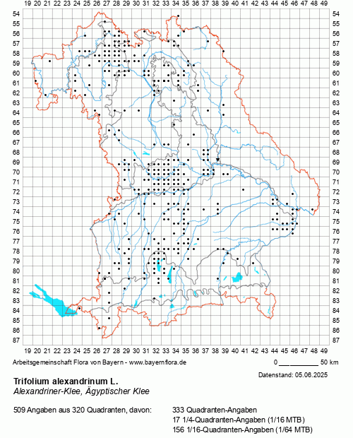 Die Verbreitungskarte zu Trifolium alexandrinum L. wird geladen ...