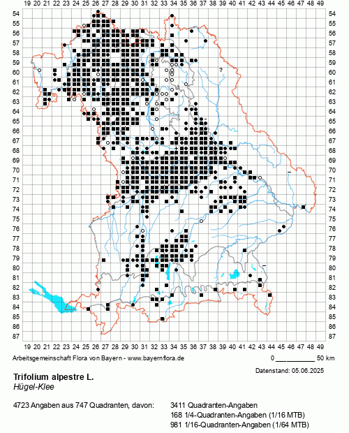 Die Verbreitungskarte zu Trifolium alpestre L. wird geladen ...