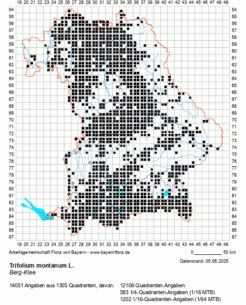 Die Verbreitungskarte zu Trifolium montanum L. wird geladen ...