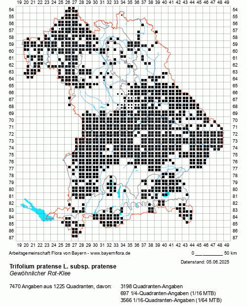 Die Verbreitungskarte zu Trifolium pratense L. subsp. pratense wird geladen ...