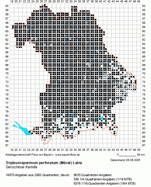 Die Verbreitungskarte zu Tripleurospermum perforatum (Mérat) Laínz wird geladen ...