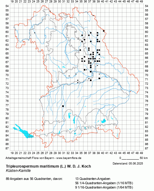 Die Verbreitungskarte zu Tripleurospermum maritimum (L.) W. D. J. Koch wird geladen ...