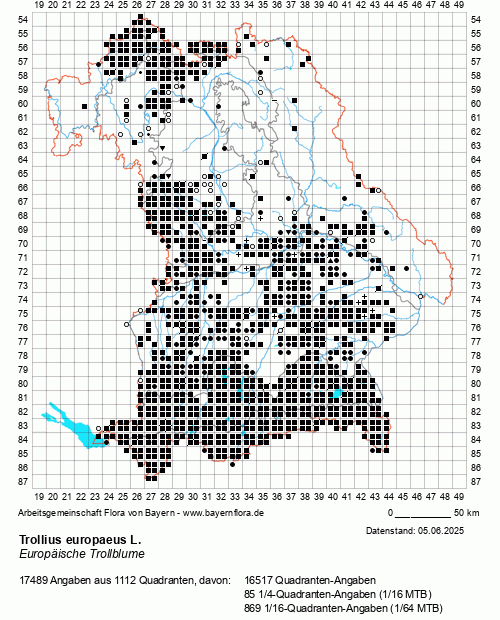 Die Verbreitungskarte zu Trollius europaeus L. wird geladen ...