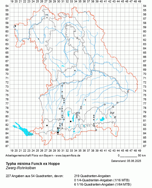 Die Verbreitungskarte zu Typha minima Funck ex Hoppe wird geladen ...