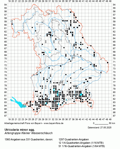 Die Verbreitungskarte zu Utricularia minor agg. wird geladen ...