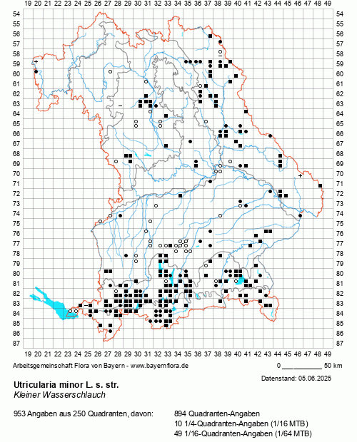 Die Verbreitungskarte zu Utricularia minor L. s. str. wird geladen ...