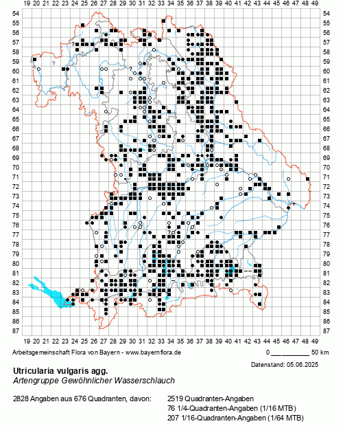 Die Verbreitungskarte zu Utricularia vulgaris agg. wird geladen ...