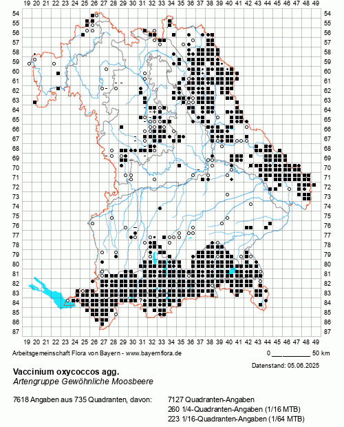 Die Verbreitungskarte zu Vaccinium oxycoccos agg. wird geladen ...
