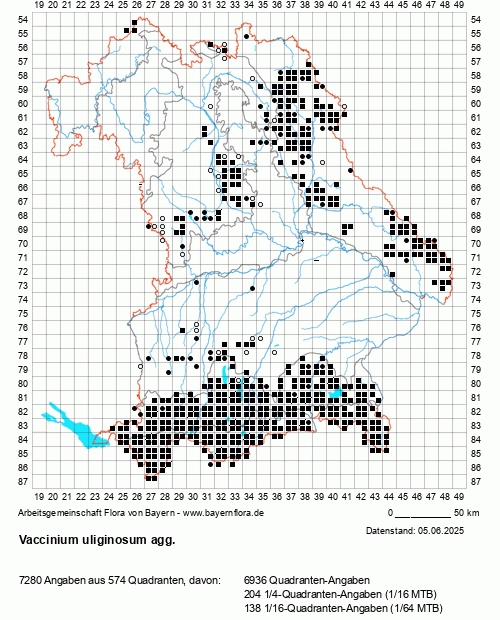 Die Verbreitungskarte zu Vaccinium uliginosum agg. wird geladen ...