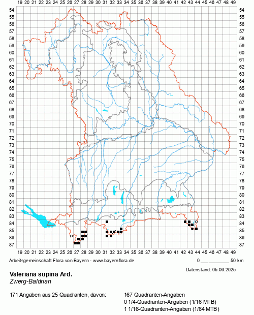 Die Verbreitungskarte zu Valeriana supina Ard. wird geladen ...