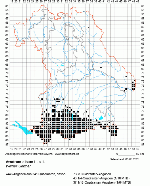 Die Verbreitungskarte zu Veratrum album L. s. l. wird geladen ...