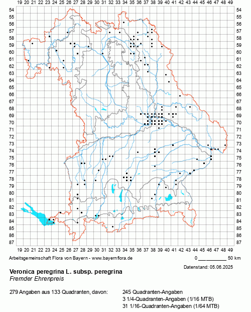Die Verbreitungskarte zu Veronica peregrina L. subsp. peregrina wird geladen ...
