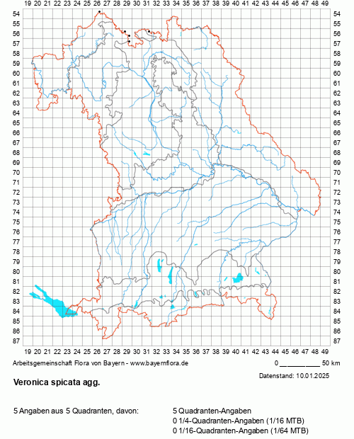 Die Verbreitungskarte zu Veronica spicata agg. wird geladen ...