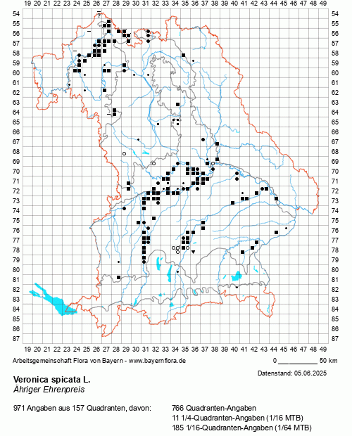 Die Verbreitungskarte zu Veronica spicata L. wird geladen ...