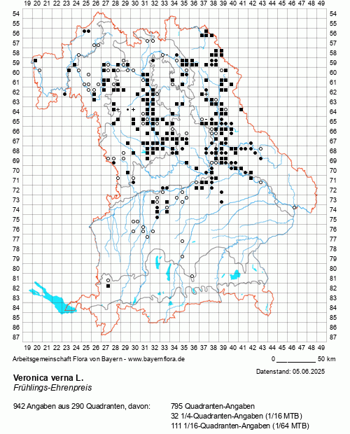 Die Verbreitungskarte zu Veronica verna L. wird geladen ...
