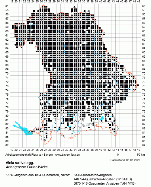 Die Verbreitungskarte zu Vicia sativa agg. wird geladen ...
