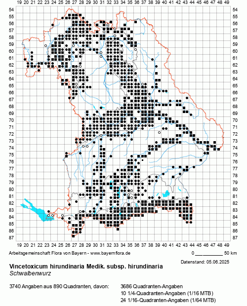 Die Verbreitungskarte zu Vincetoxicum hirundinaria Medik. subsp. hirundinaria wird geladen ...