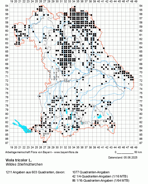 Die Verbreitungskarte zu Viola tricolor L. wird geladen ...