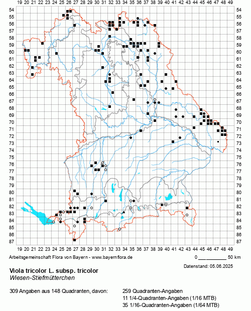 Die Verbreitungskarte zu Viola tricolor L. subsp. tricolor wird geladen ...