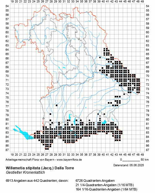 Die Verbreitungskarte zu Willemetia stipitata (Jacq.) Dalla Torre wird geladen ...