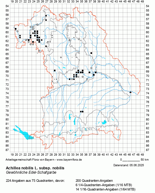 Die Verbreitungskarte zu Achillea nobilis L. subsp. nobilis wird geladen ...