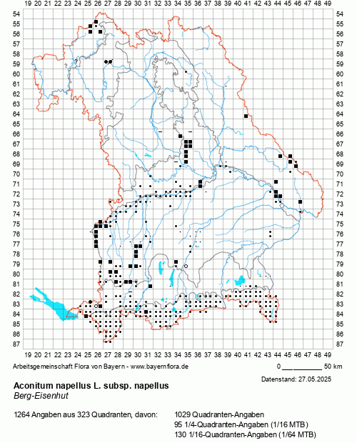 Die Verbreitungskarte zu Aconitum napellus L. subsp. napellus wird geladen ...