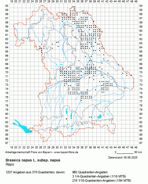 Die Verbreitungskarte zu Brassica napus L. subsp. napus wird geladen ...