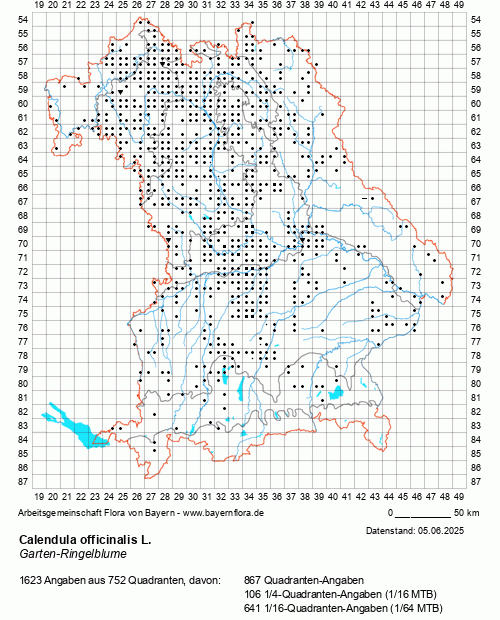 Die Verbreitungskarte zu Calendula officinalis L. wird geladen ...