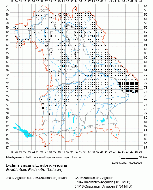 Die Verbreitungskarte zu Lychnis viscaria L. subsp. viscaria wird geladen ...