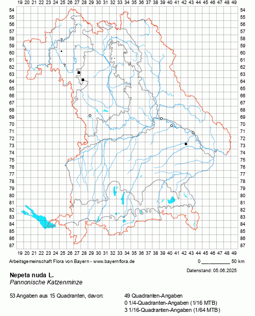 Die Verbreitungskarte zu Nepeta nuda L. wird geladen ...