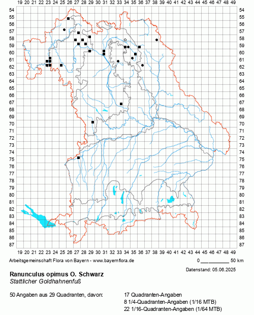 Die Verbreitungskarte zu Ranunculus opimus O. Schwarz wird geladen ...