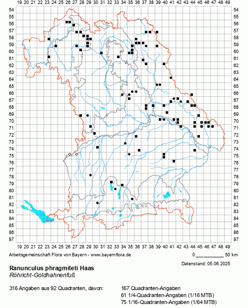 Die Verbreitungskarte zu Ranunculus phragmiteti Haas wird geladen ...
