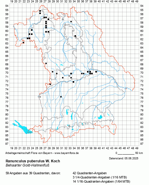 Die Verbreitungskarte zu Ranunculus puberulus W. Koch wird geladen ...
