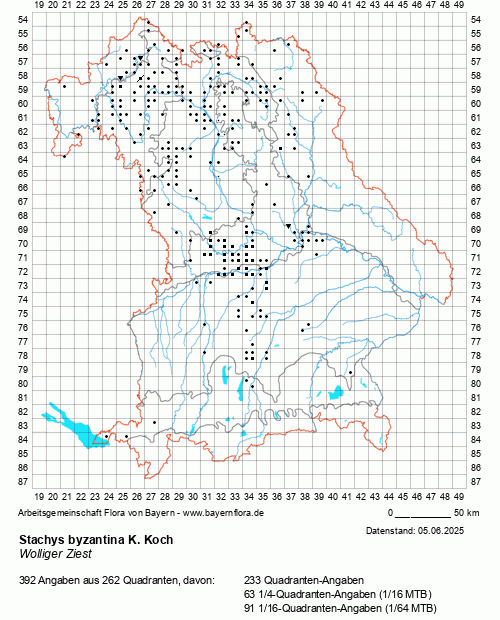 Die Verbreitungskarte zu Stachys byzantina K. Koch wird geladen ...