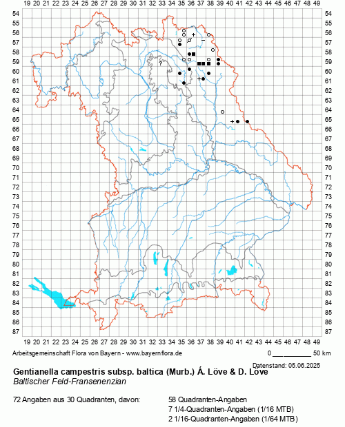 Die Verbreitungskarte zu Gentianella campestris subsp. baltica (Murb.) Á. Löve & D. Löve wird geladen ...